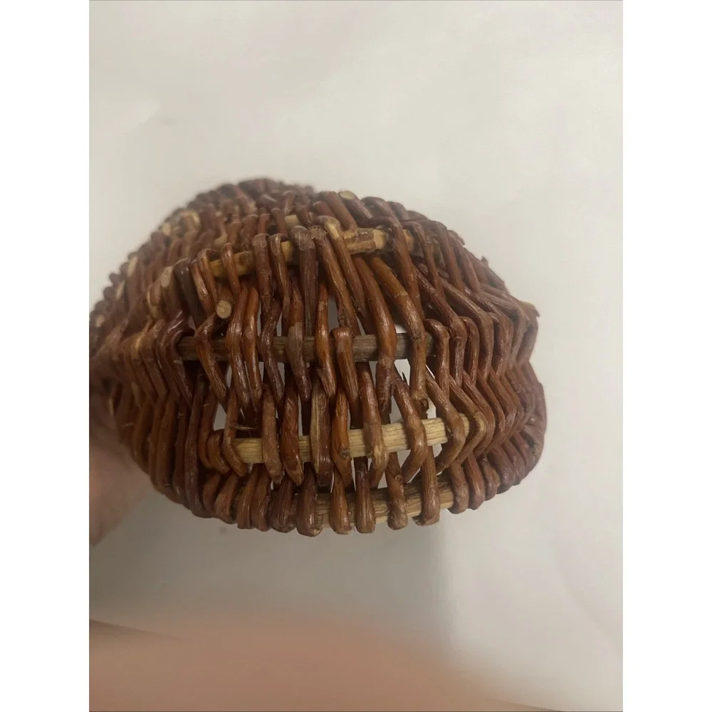 Primitive Butt Basket Woven Twig Sticks Small Antique Rustic Handmade Heritage‎